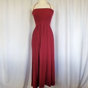 Shirred Maxi Dress with cut-out strappy back size S